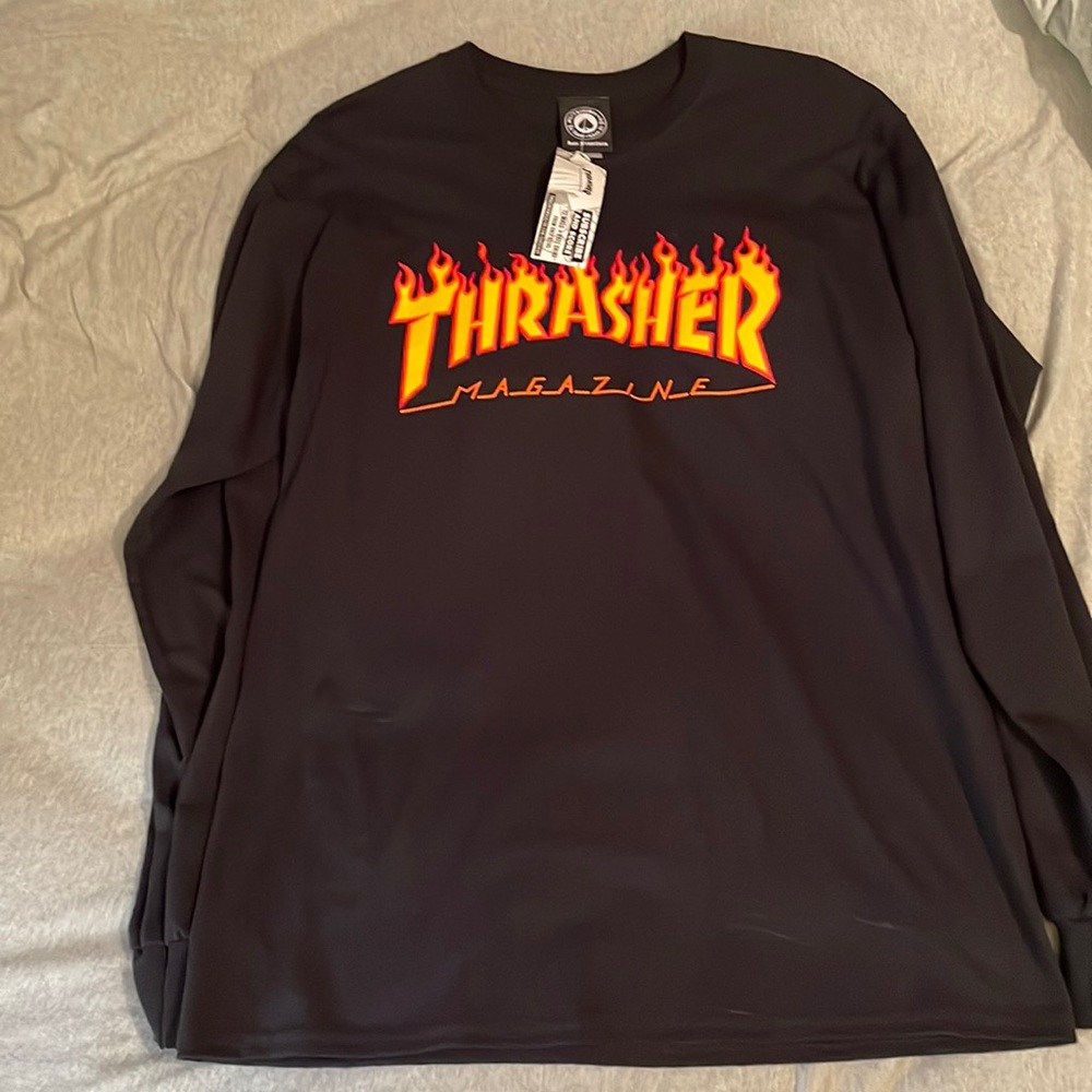 Long Sleeve Black Thrasher Magazine Shirt